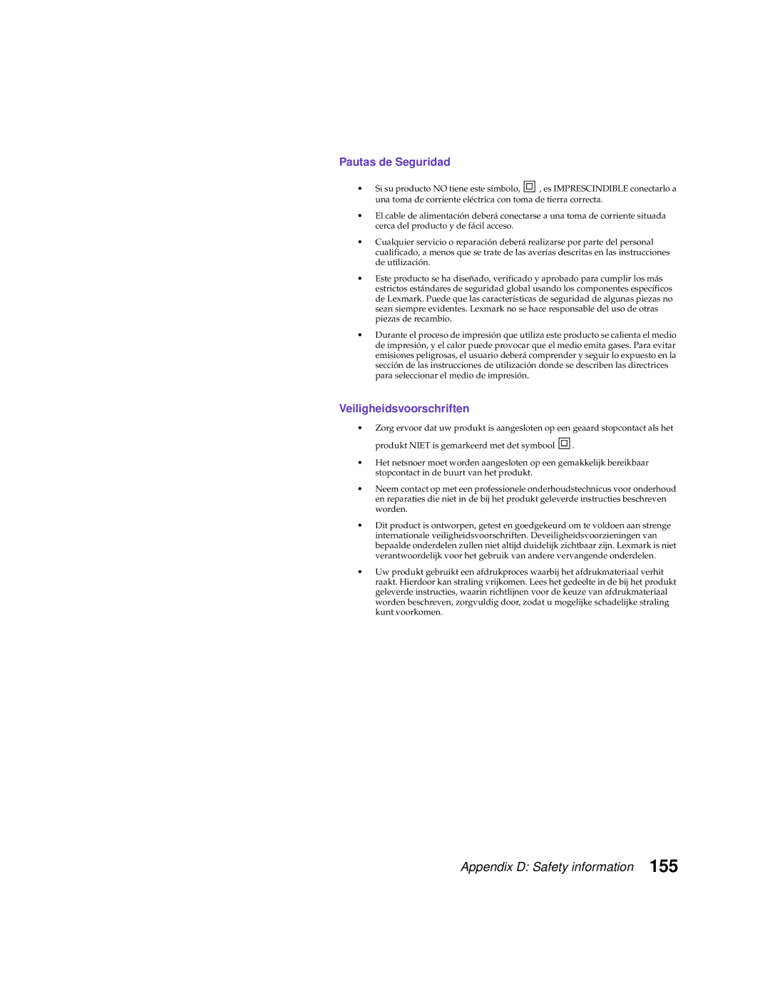 Lexmark 1200 manual Pautas de Seguridad 