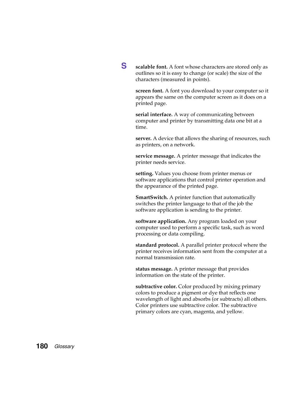 Lexmark 1200 manual Glossary 