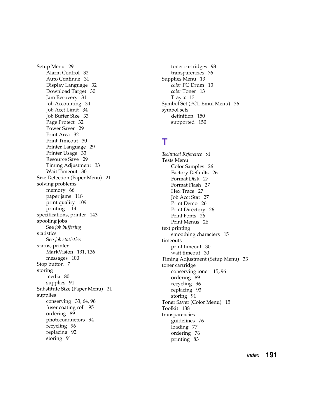 Lexmark 1200 manual Technical Reference 