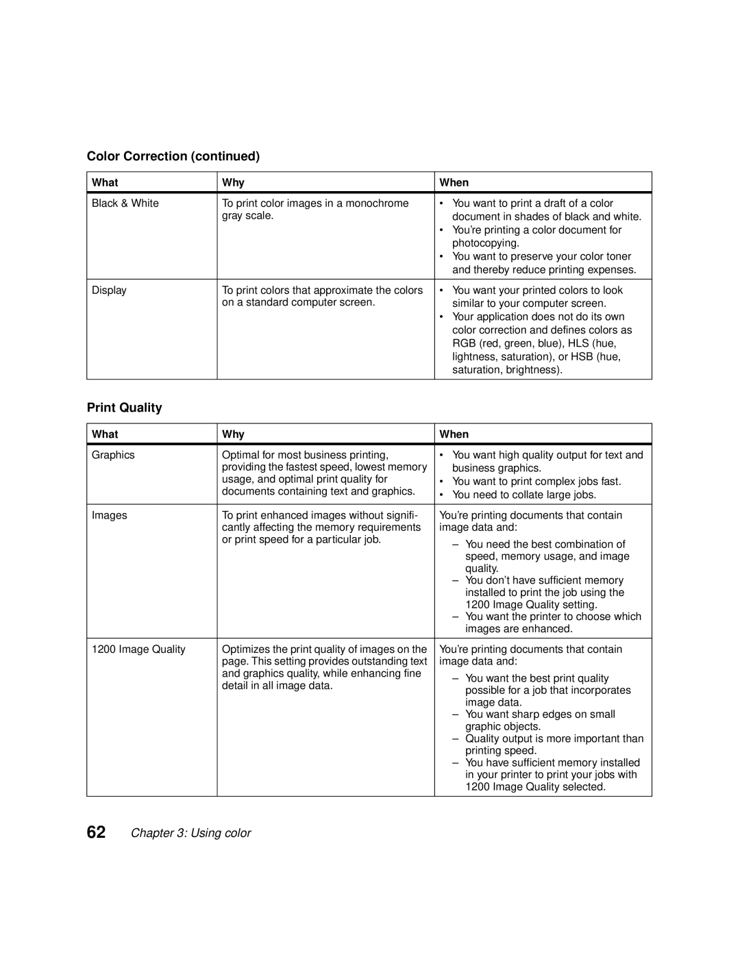 Lexmark 1200 manual Print Quality, Business graphics 