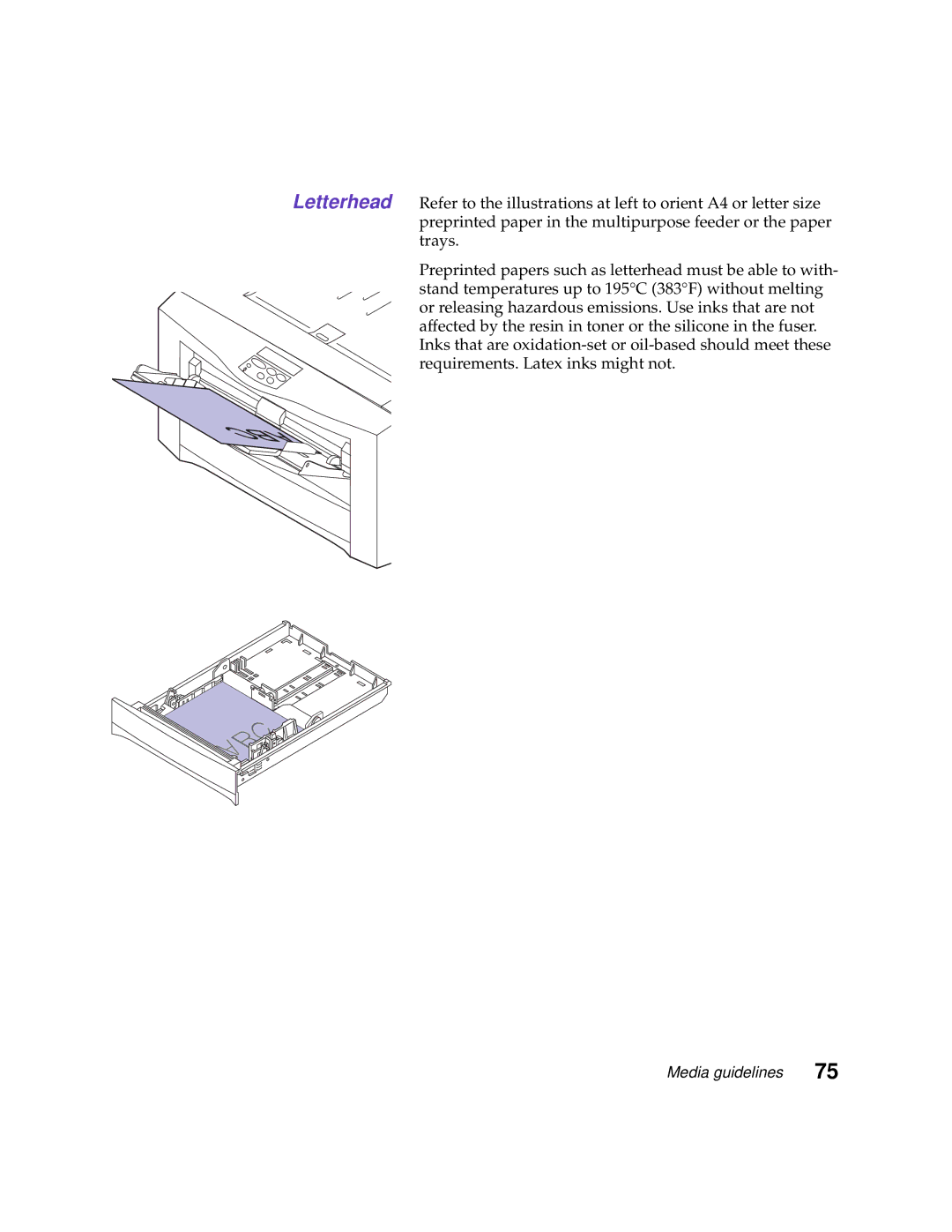 Lexmark 1200 manual Letterhead 