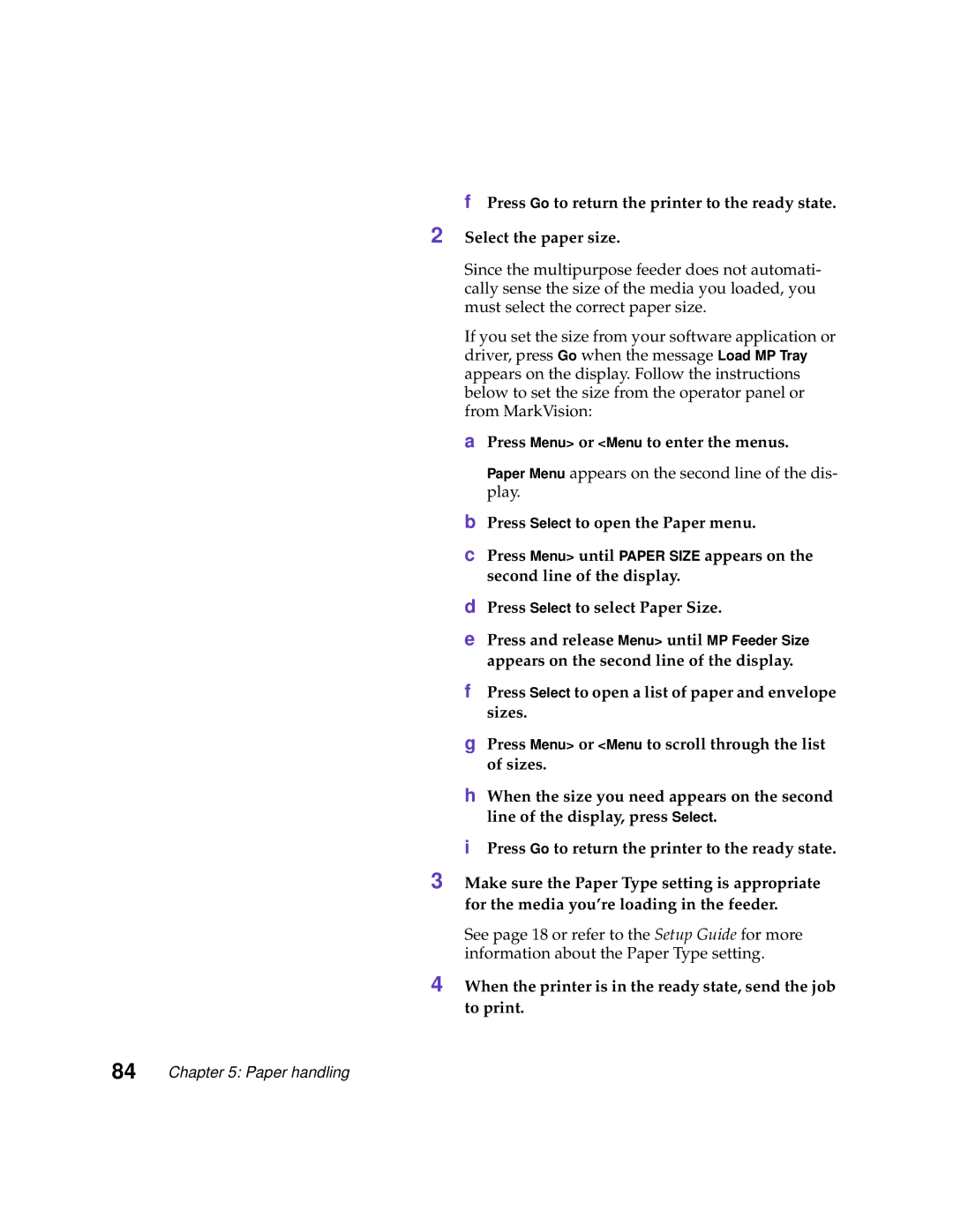 Lexmark 1200 manual Press Menu or Menu to enter the menus 