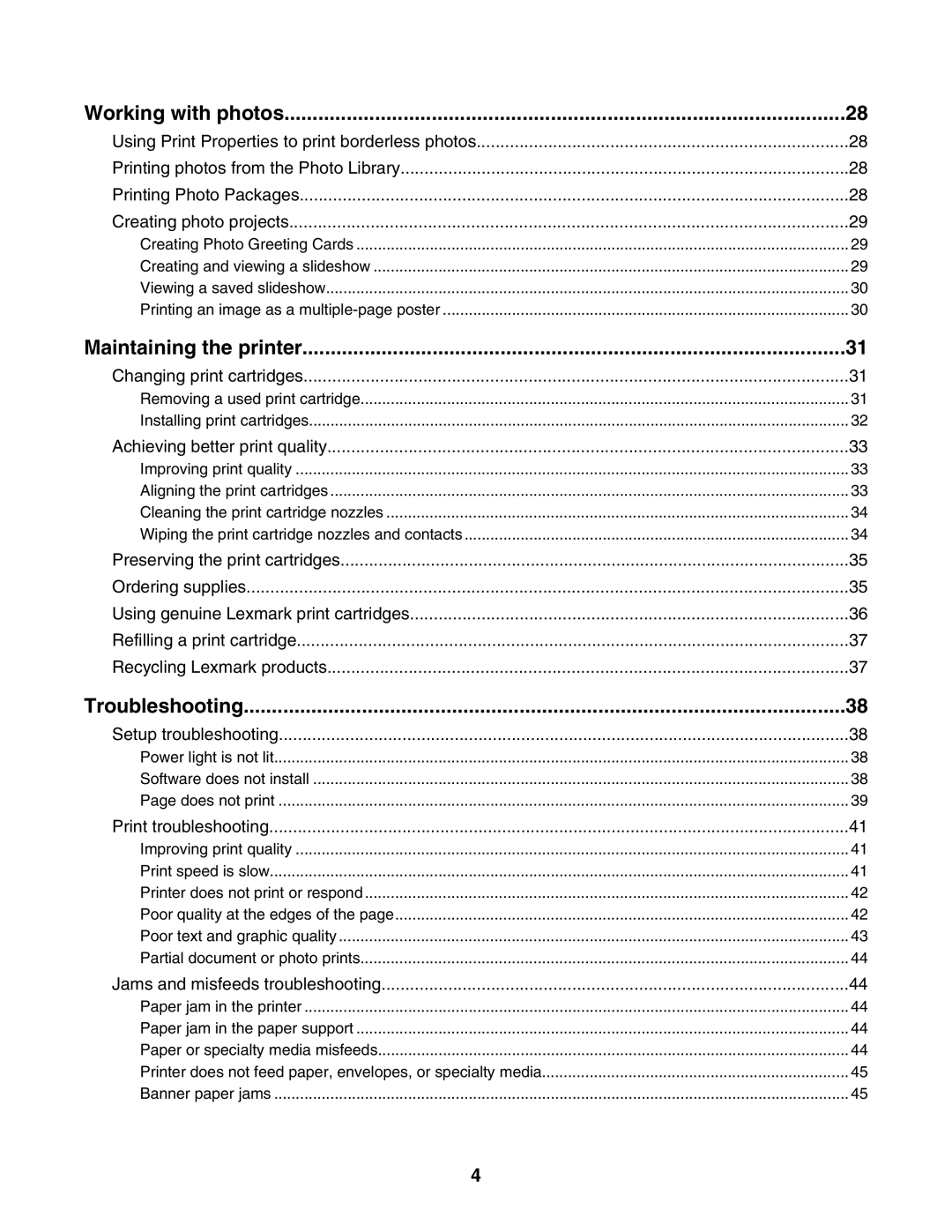 Lexmark 1300 Series manual Working with photos 