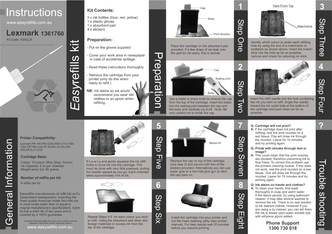 Lexmark 1361760 specifications Instructions, Pre pa ra tio n, Step Five Step Six, PEi 