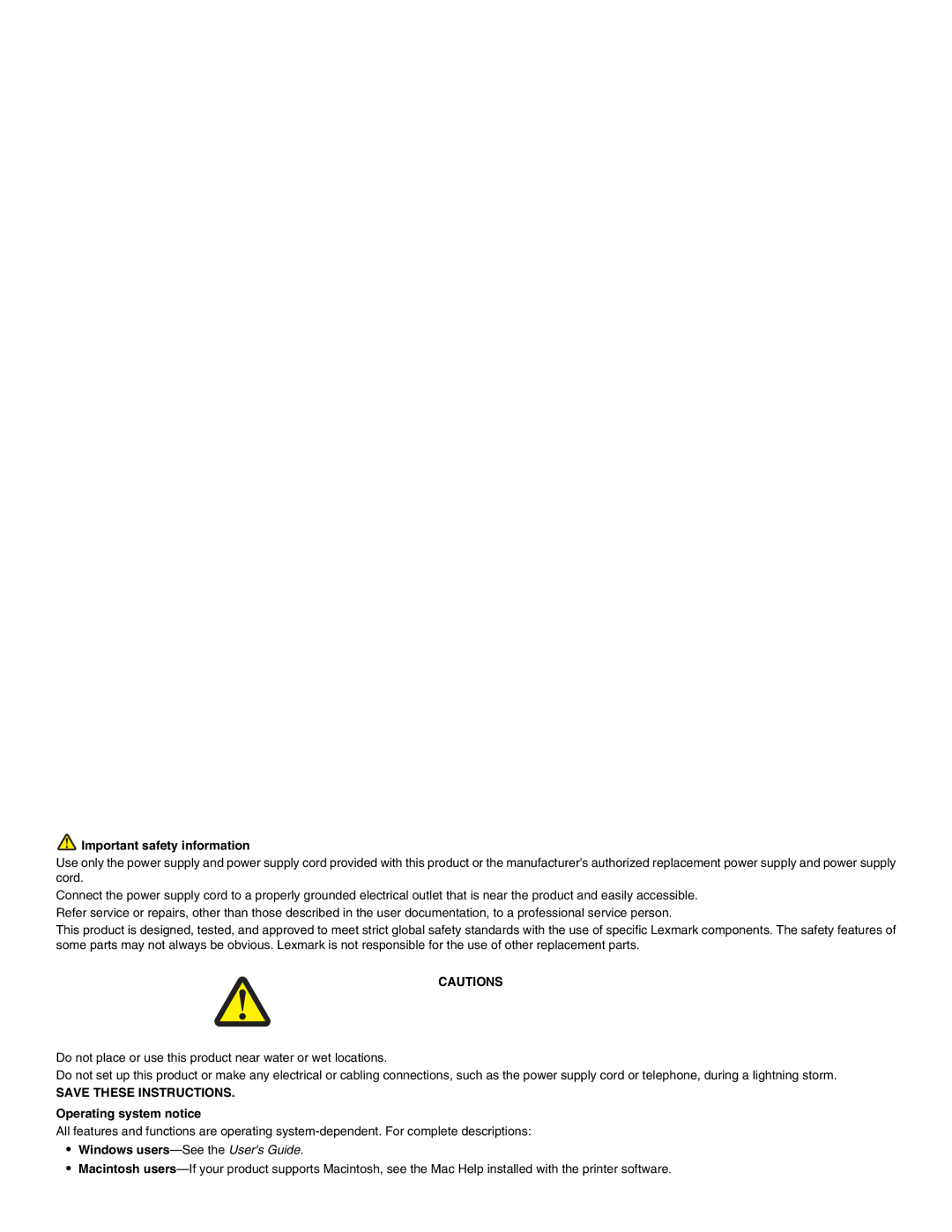 Lexmark 1400 Series manual Operating system notice 