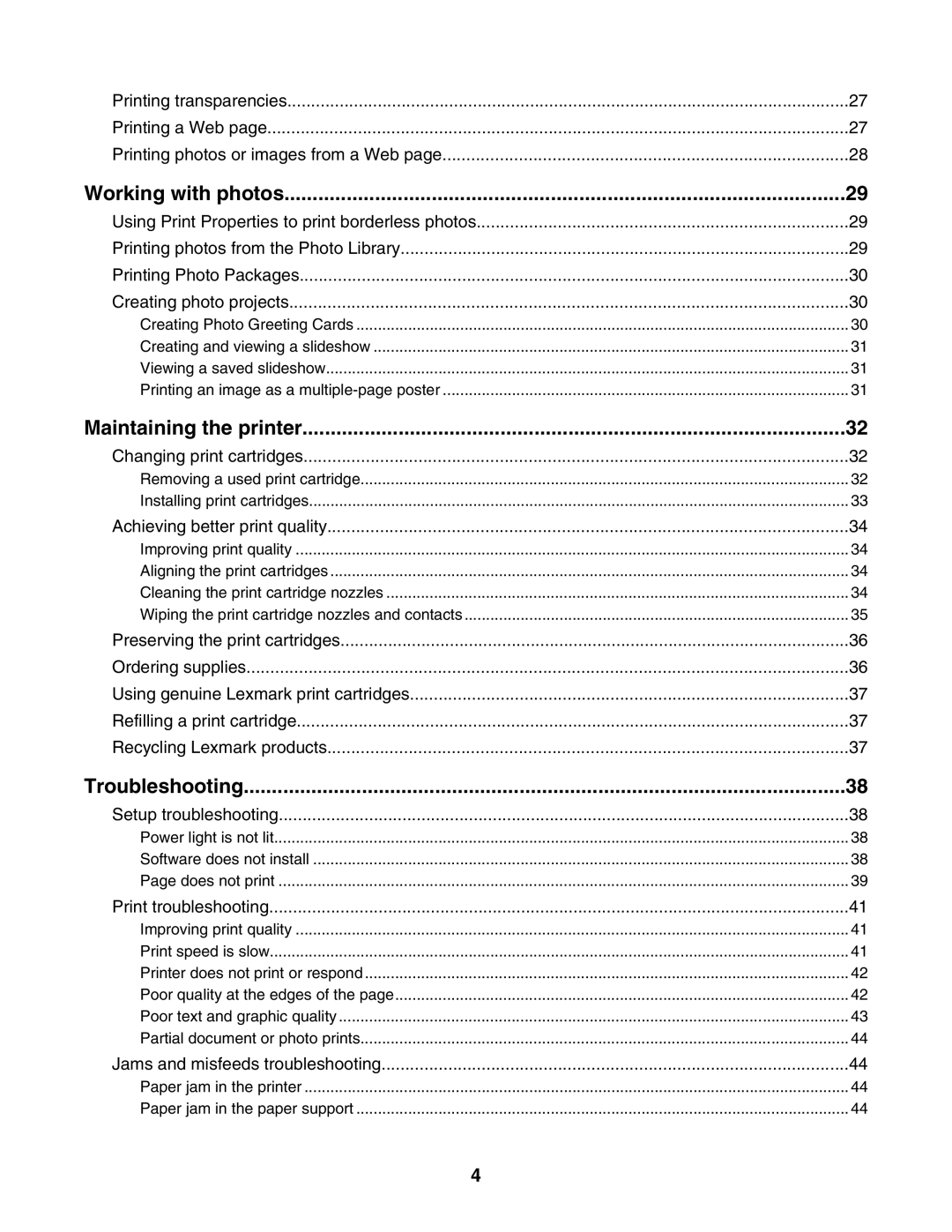 Lexmark 1400 Series manual Working with photos 