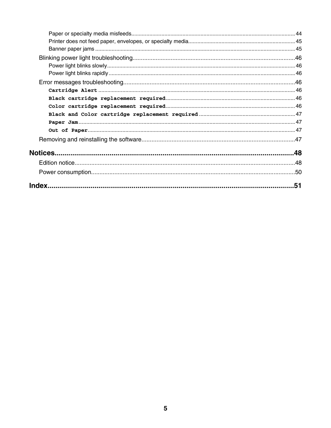 Lexmark 1400 Series manual Index 