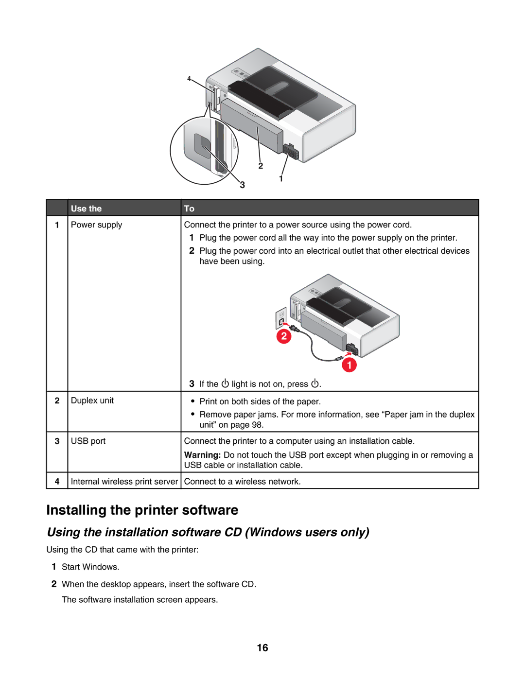 Lexmark 1500 Series manual Installing the printer software, Using the installation software CD Windows users only 