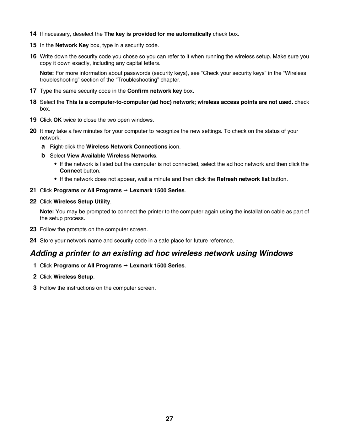 Lexmark 1500 Series manual Follow the instructions on the computer screen 