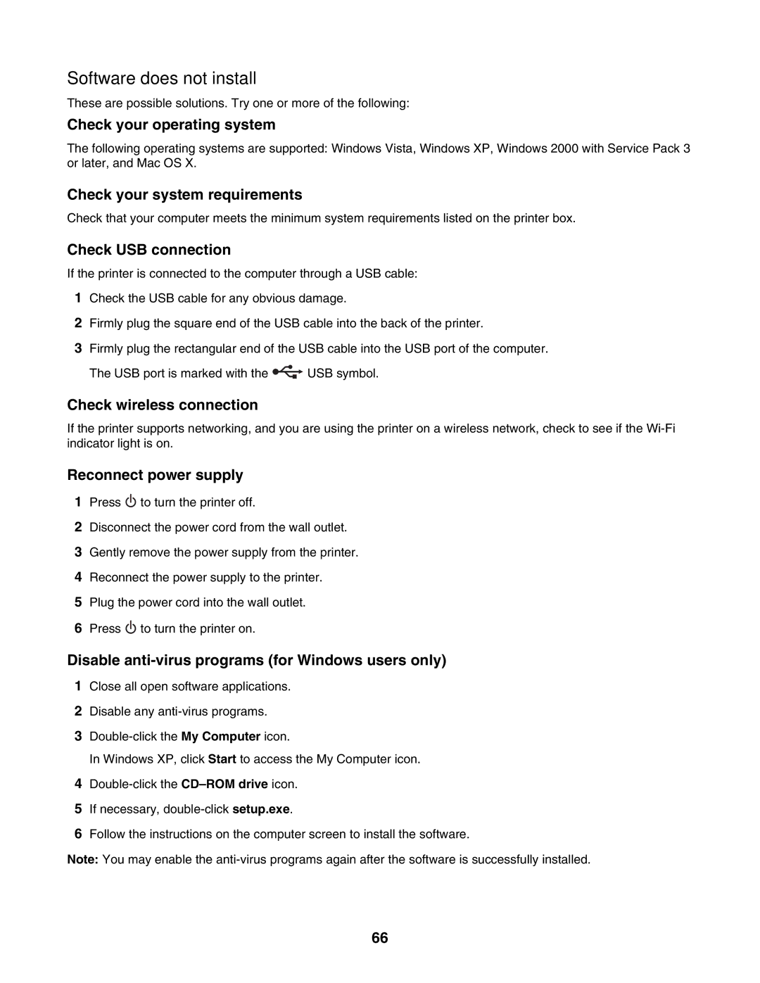 Lexmark 1500 Series manual Software does not install 