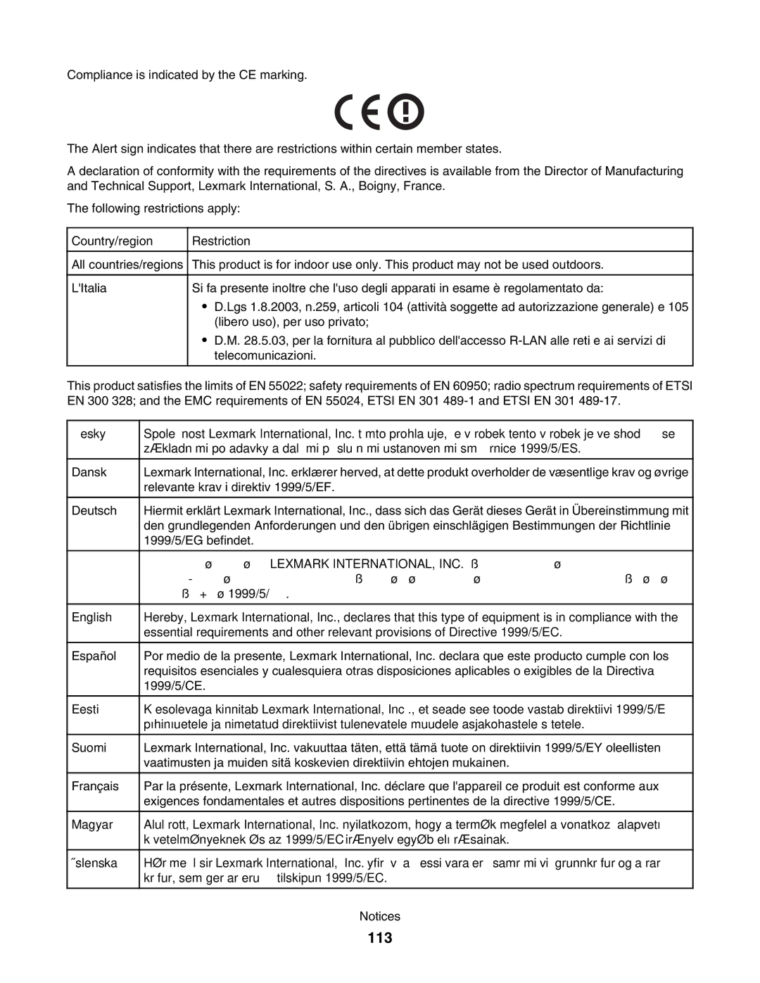 Lexmark 1500 manual 113 