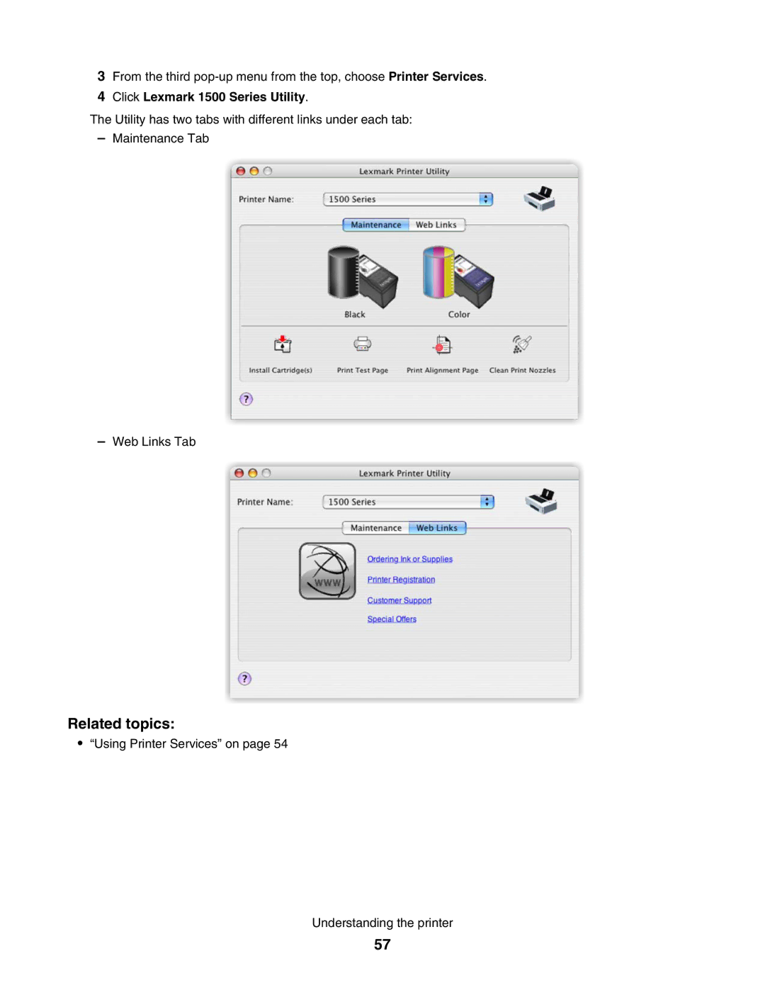 Lexmark manual Click Lexmark 1500 Series Utility 