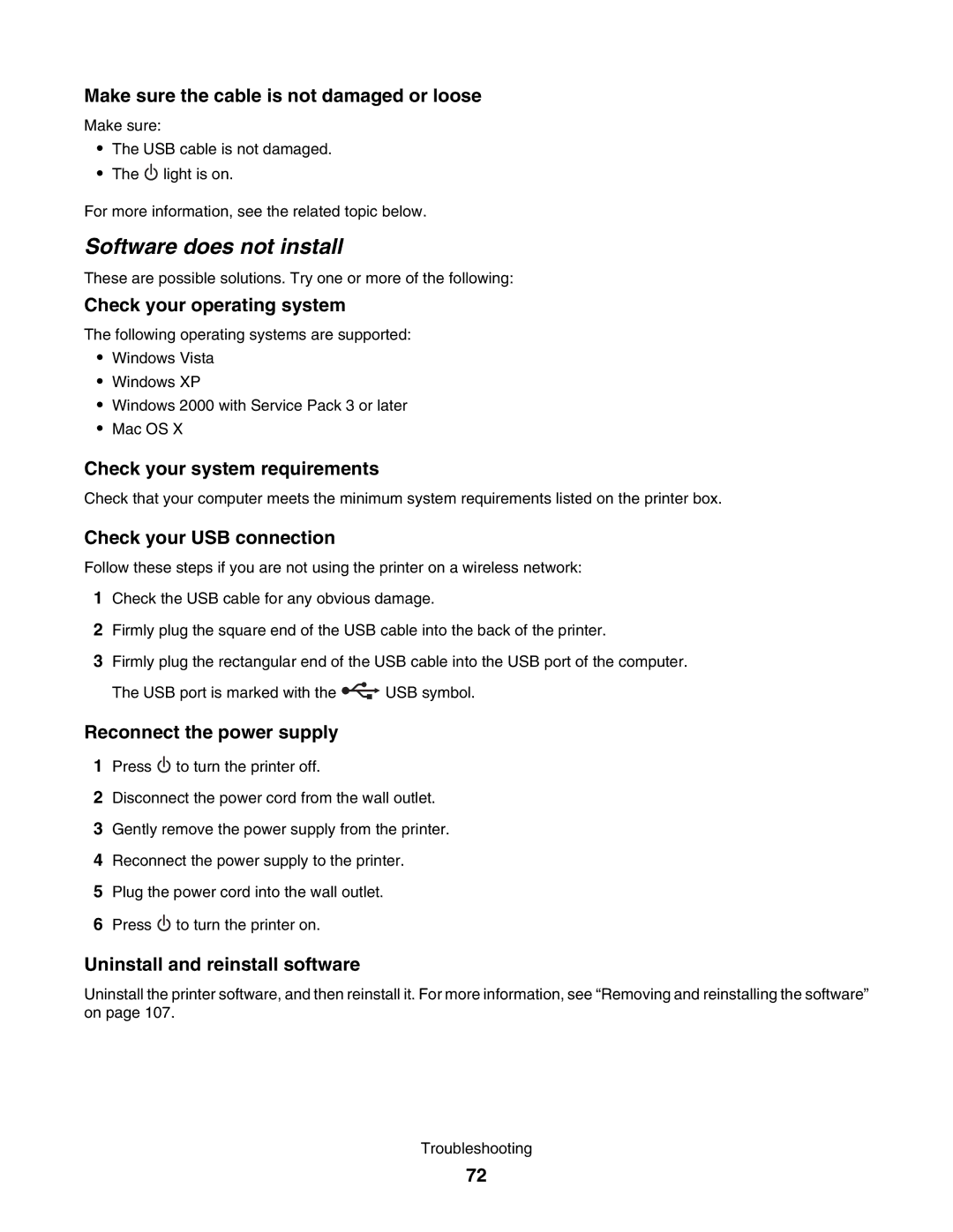 Lexmark 1500 manual Software does not install 