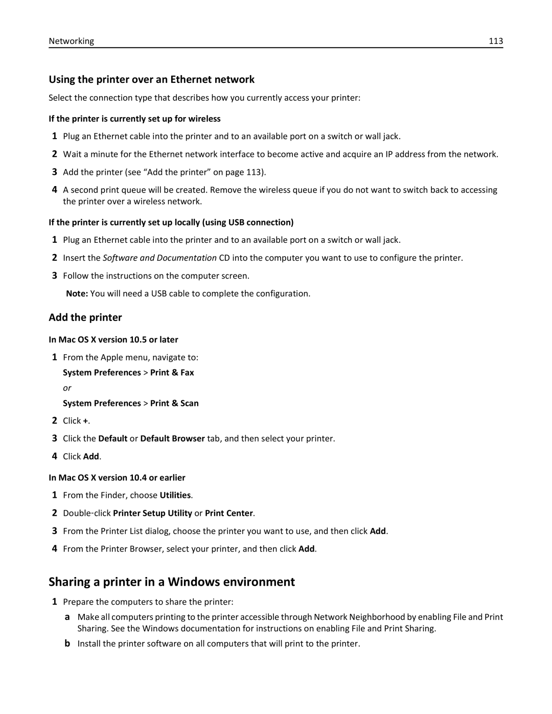 Lexmark 200, 20E manual Sharing a printer in a Windows environment, Add the printer 