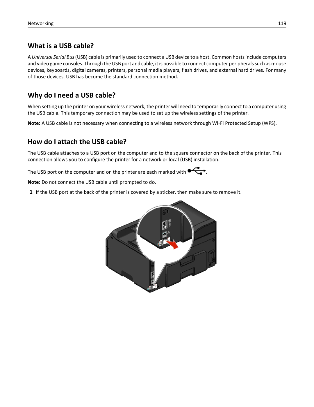 Lexmark 200, 20E manual What is a USB cable?, Why do I need a USB cable?, How do I attach the USB cable? 