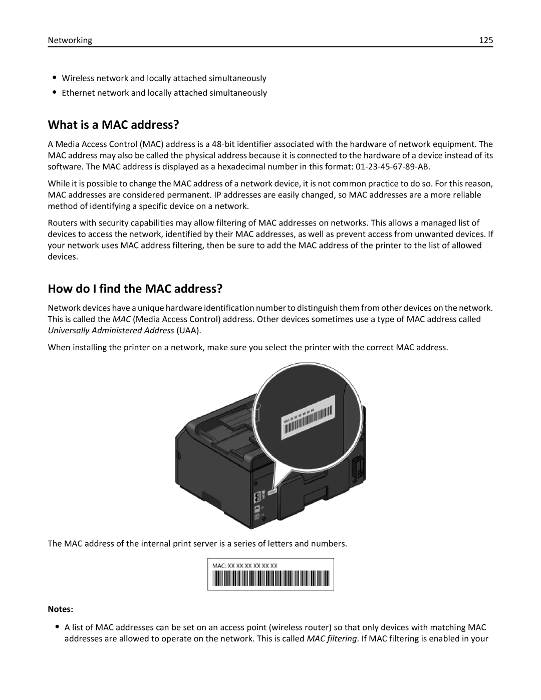 Lexmark 200, 20E manual What is a MAC address?, How do I find the MAC address? 