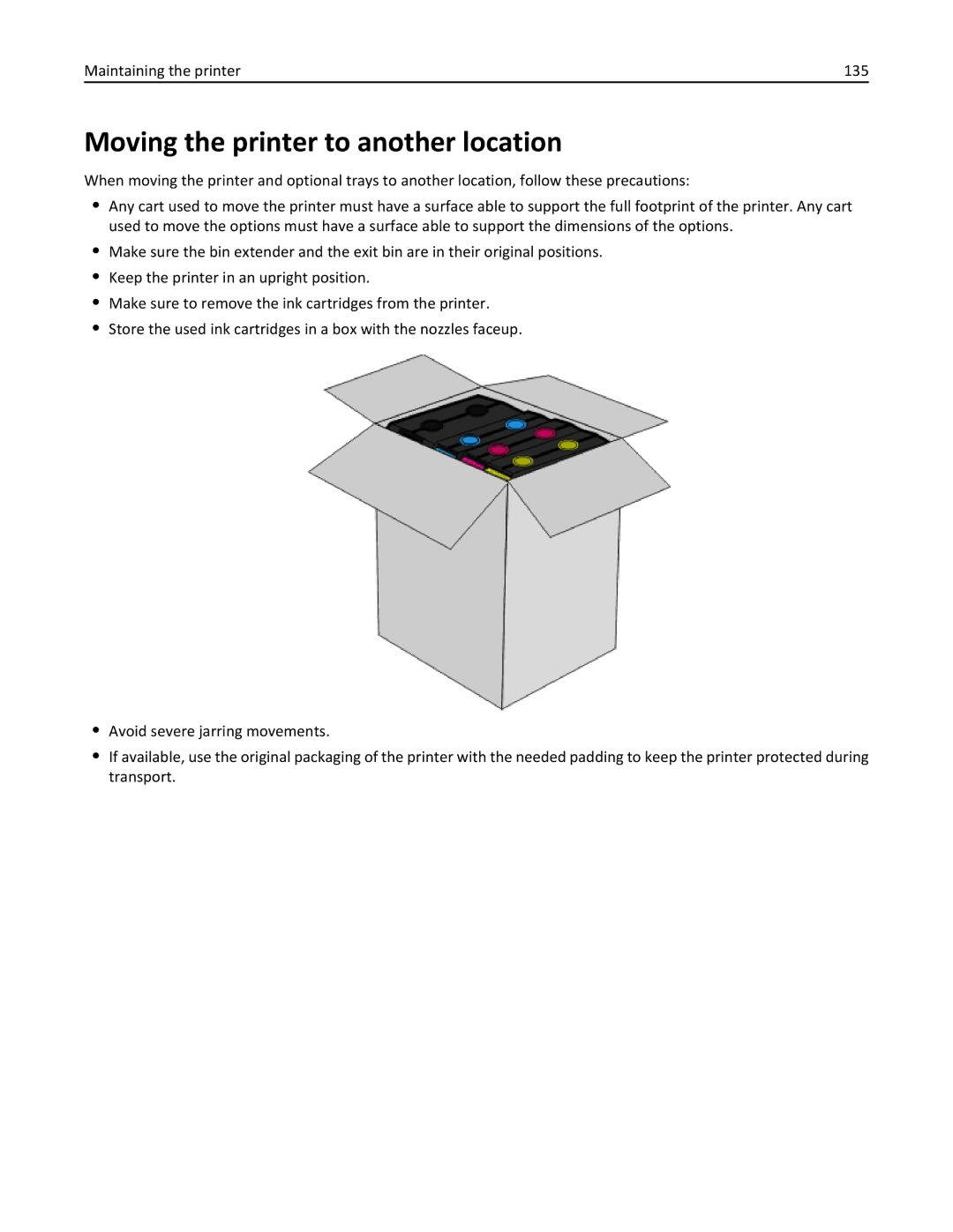 Lexmark 200, 20E manual Moving the printer to another location 