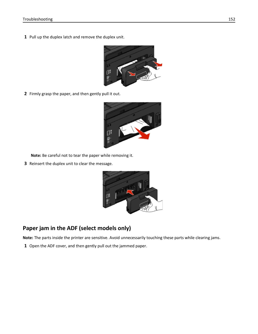 Lexmark 20E, 200 manual Paper jam in the ADF select models only 