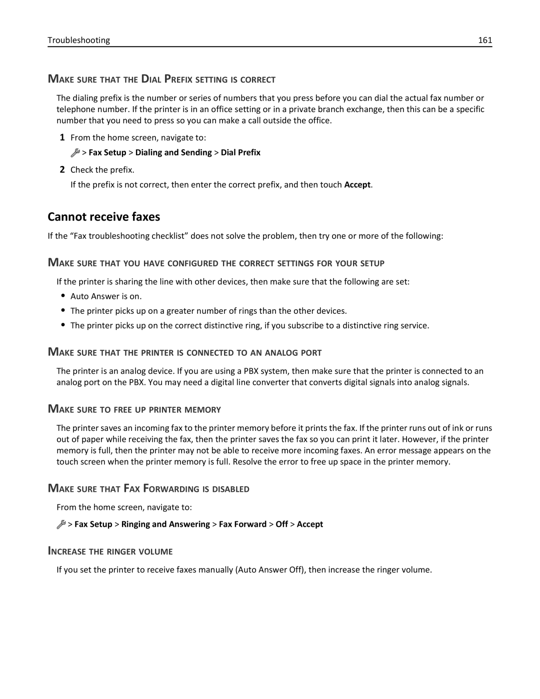 Lexmark 200, 20E manual Cannot receive faxes 