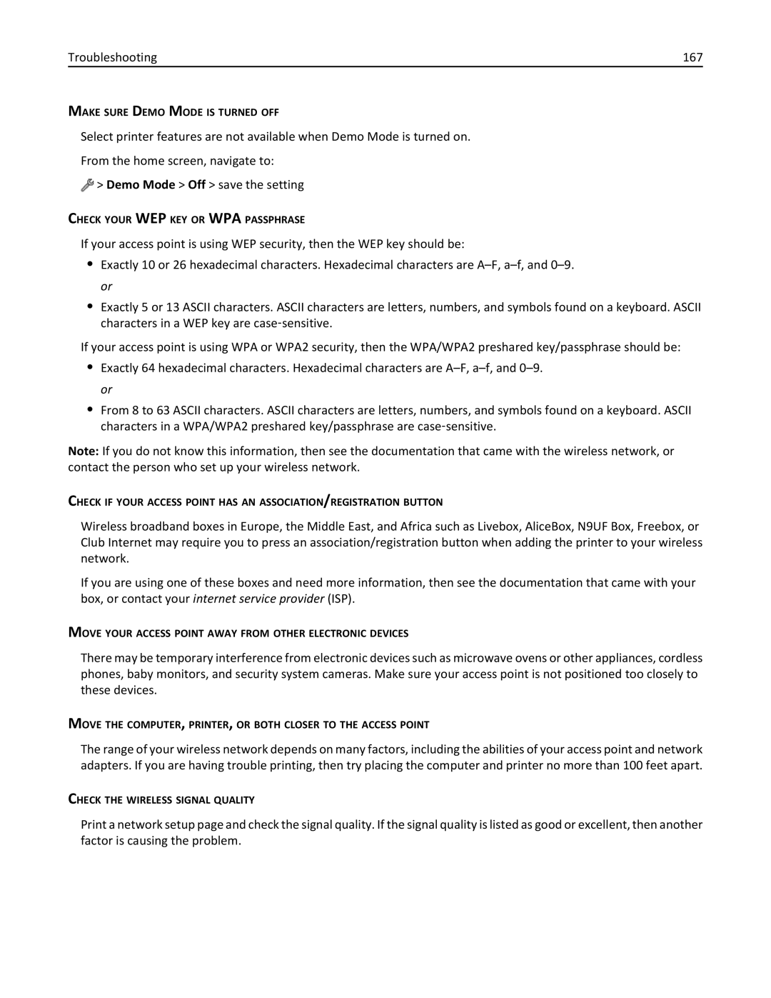 Lexmark 200, 20E manual Troubleshooting 167 