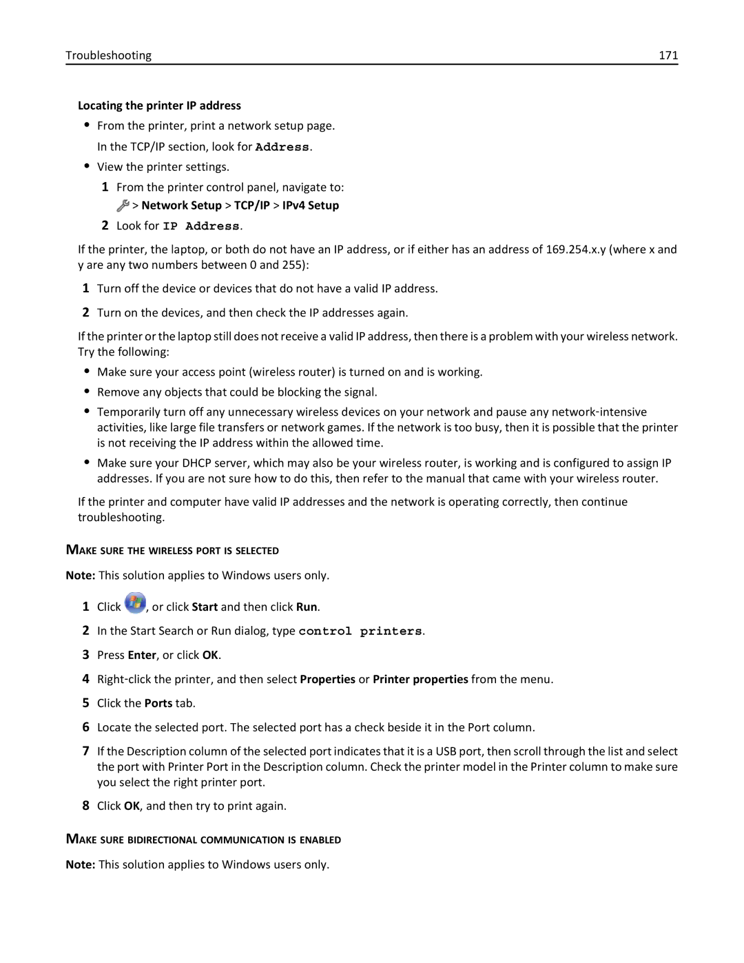 Lexmark 200, 20E manual Locating the printer IP address 