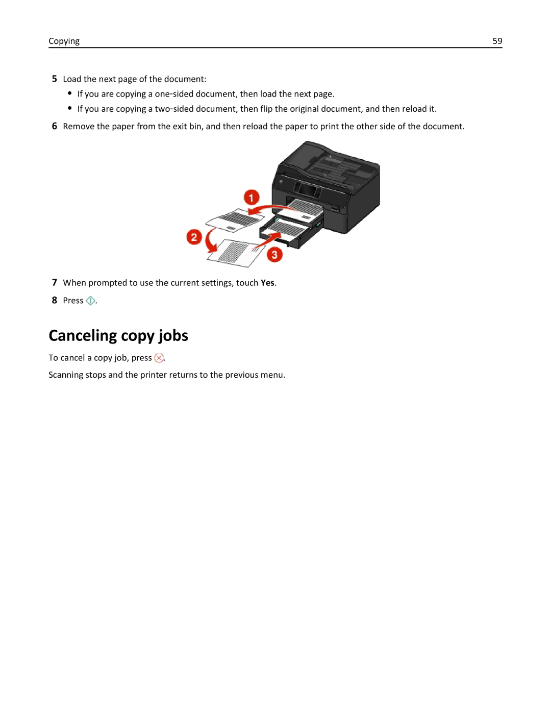 Lexmark 200, 20E manual Canceling copy jobs 