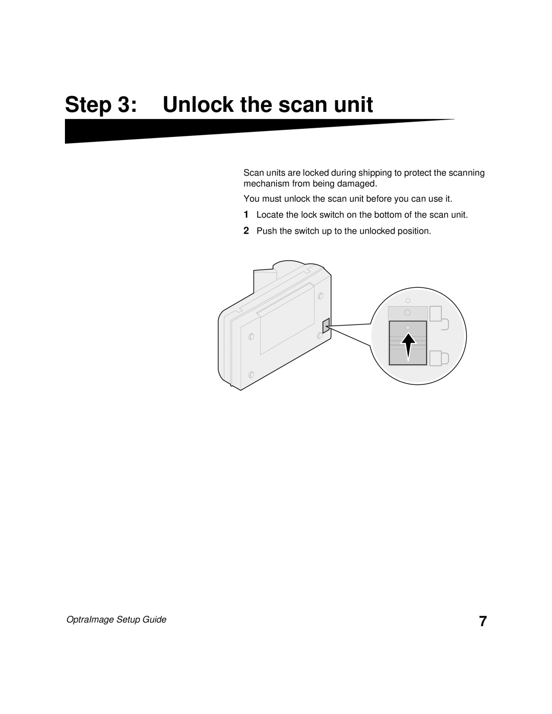 Lexmark 242, 232 setup guide Unlock the scan unit 