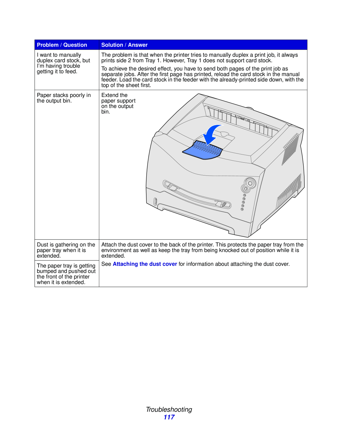 Lexmark 232, E332n, 230 Troubleshooting, Problem / Question, Solution / Answer, I want to manually 