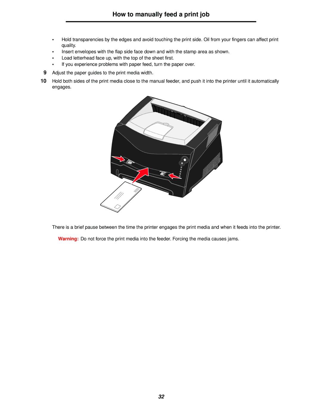 Lexmark 238 How to manually feed a print job 