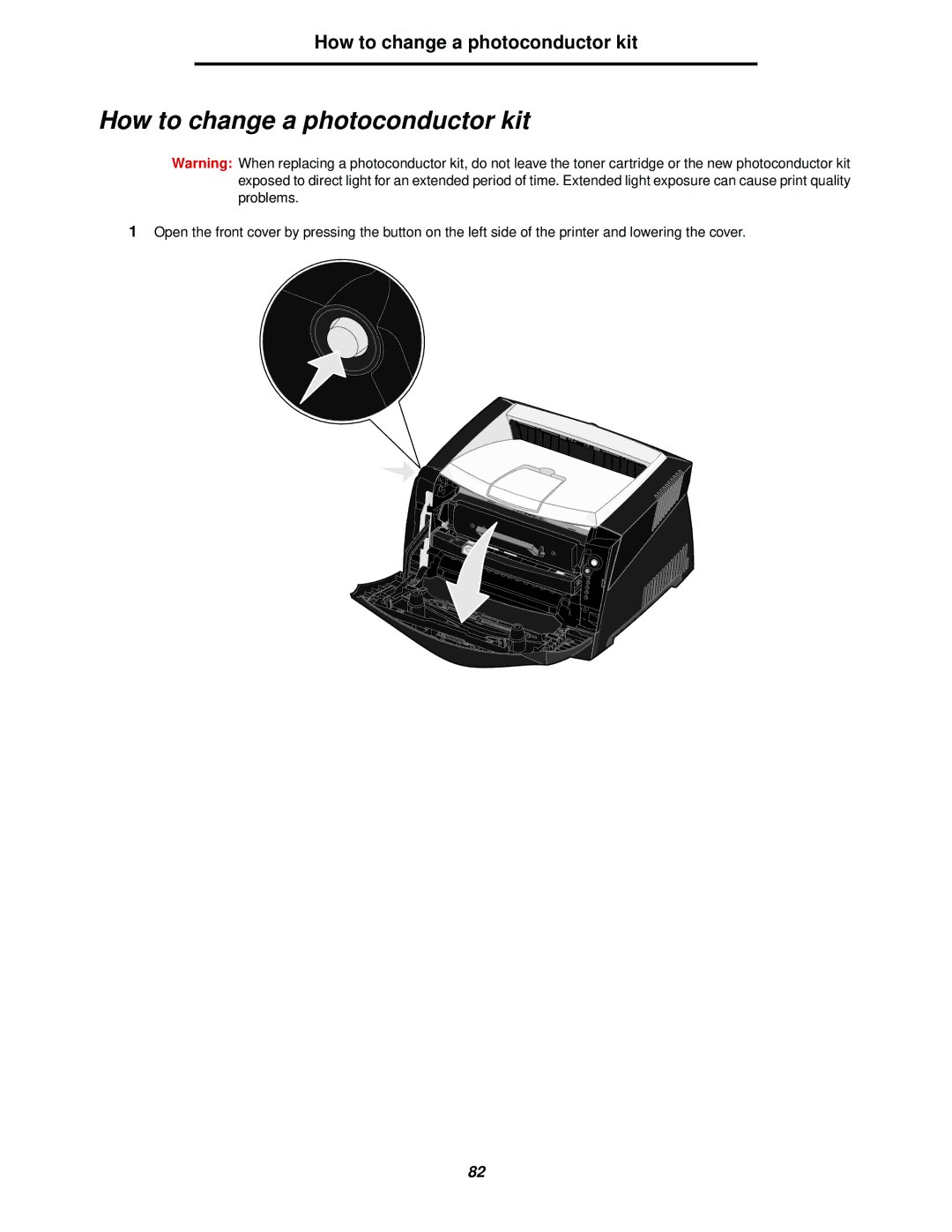 Lexmark 238 manual How to change a photoconductor kit 