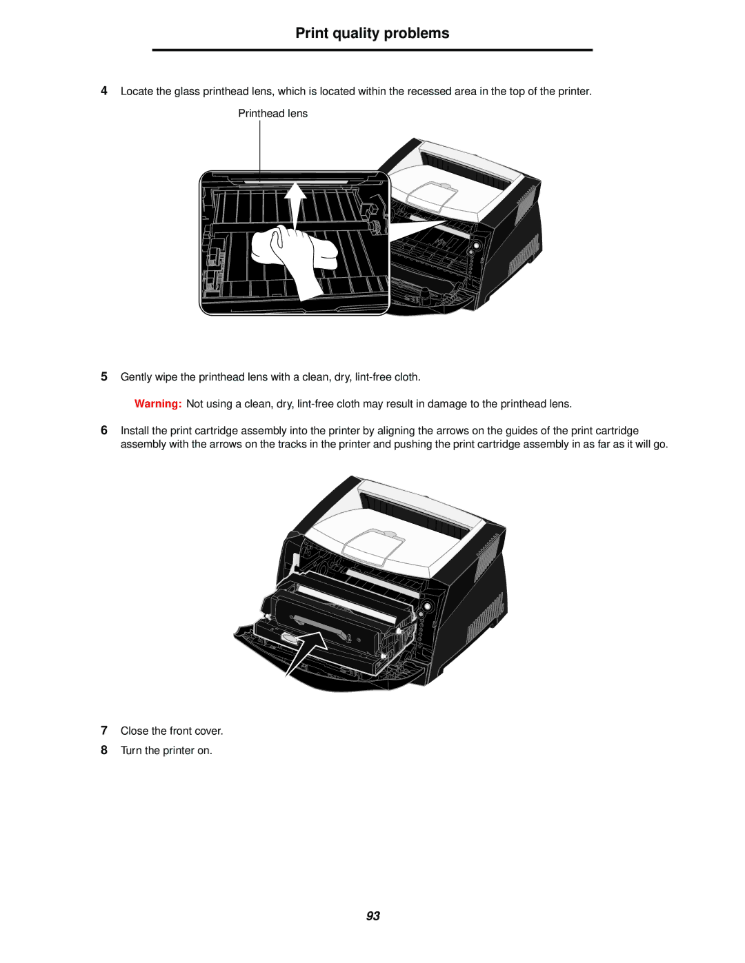 Lexmark 238 manual Close the front cover Turn the printer on 