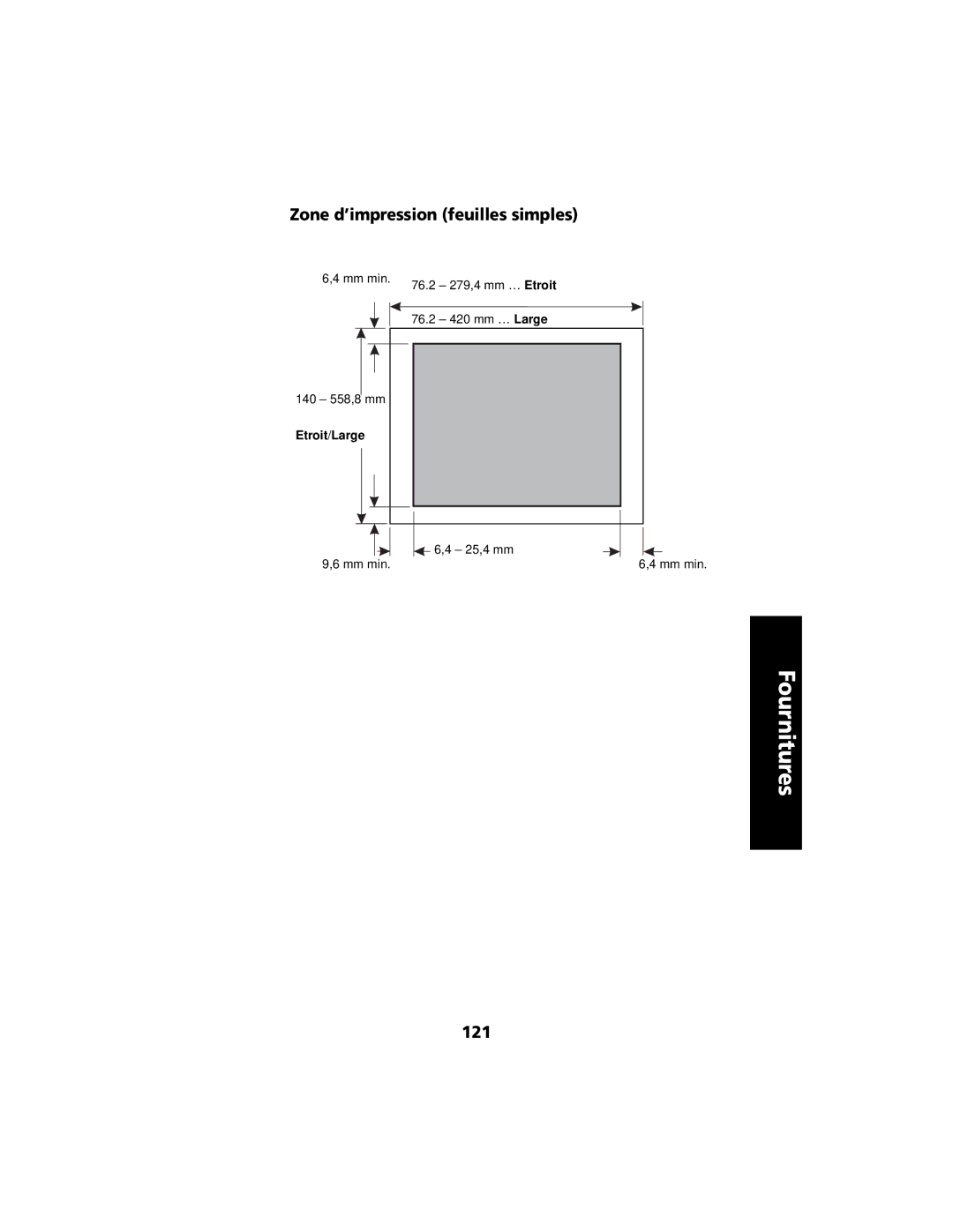 Lexmark 2400 manual Zone d’impression feuilles simples, 121 