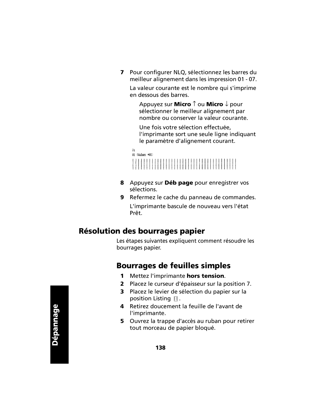 Lexmark 2400 manual Résolution des bourrages papier, Bourrages de feuilles simples, 138 