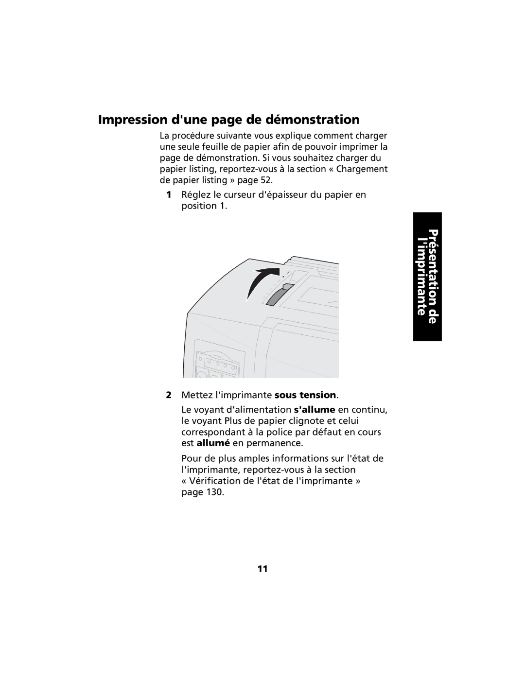 Lexmark 2400 manual Impression dune page de démonstration 