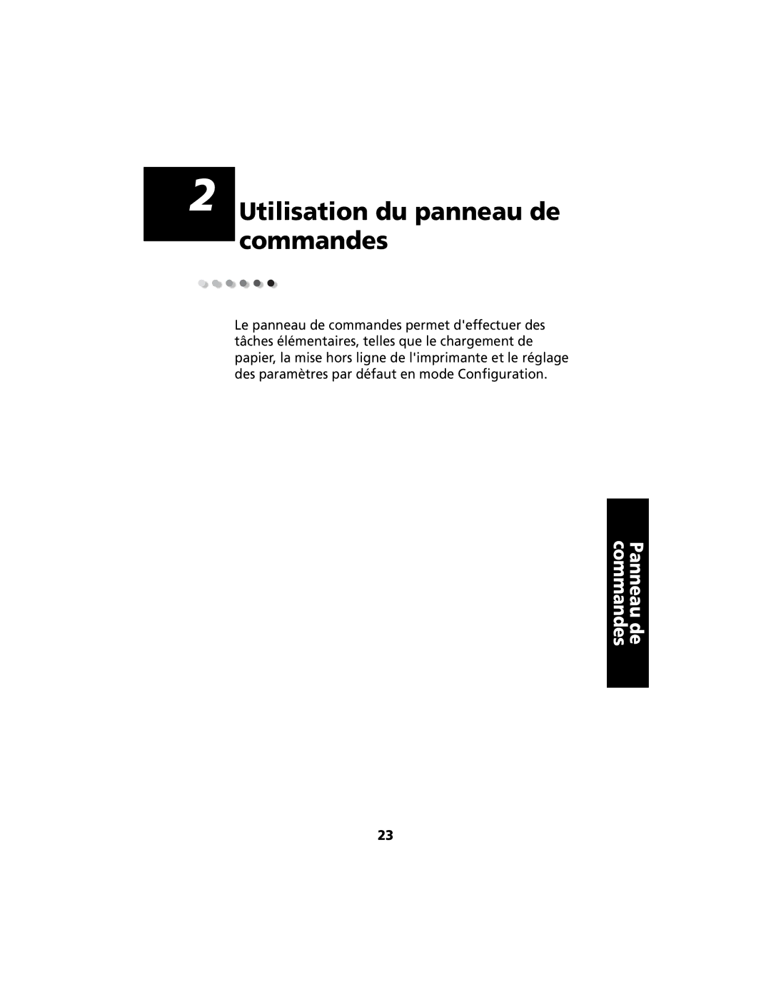 Lexmark 2400 manual Utilisation du panneau de commandes 