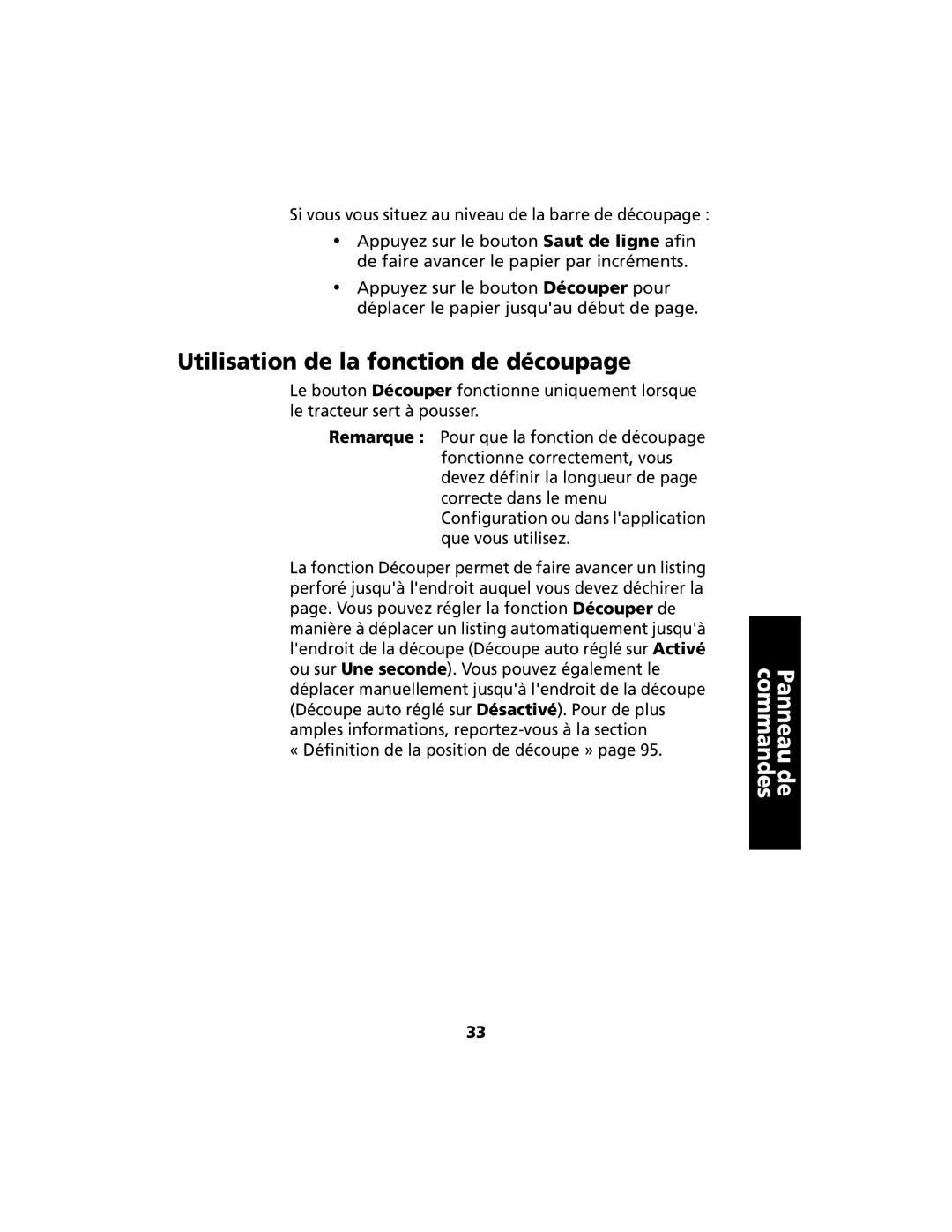 Lexmark 2400 manual Utilisation de la fonction de découpage 