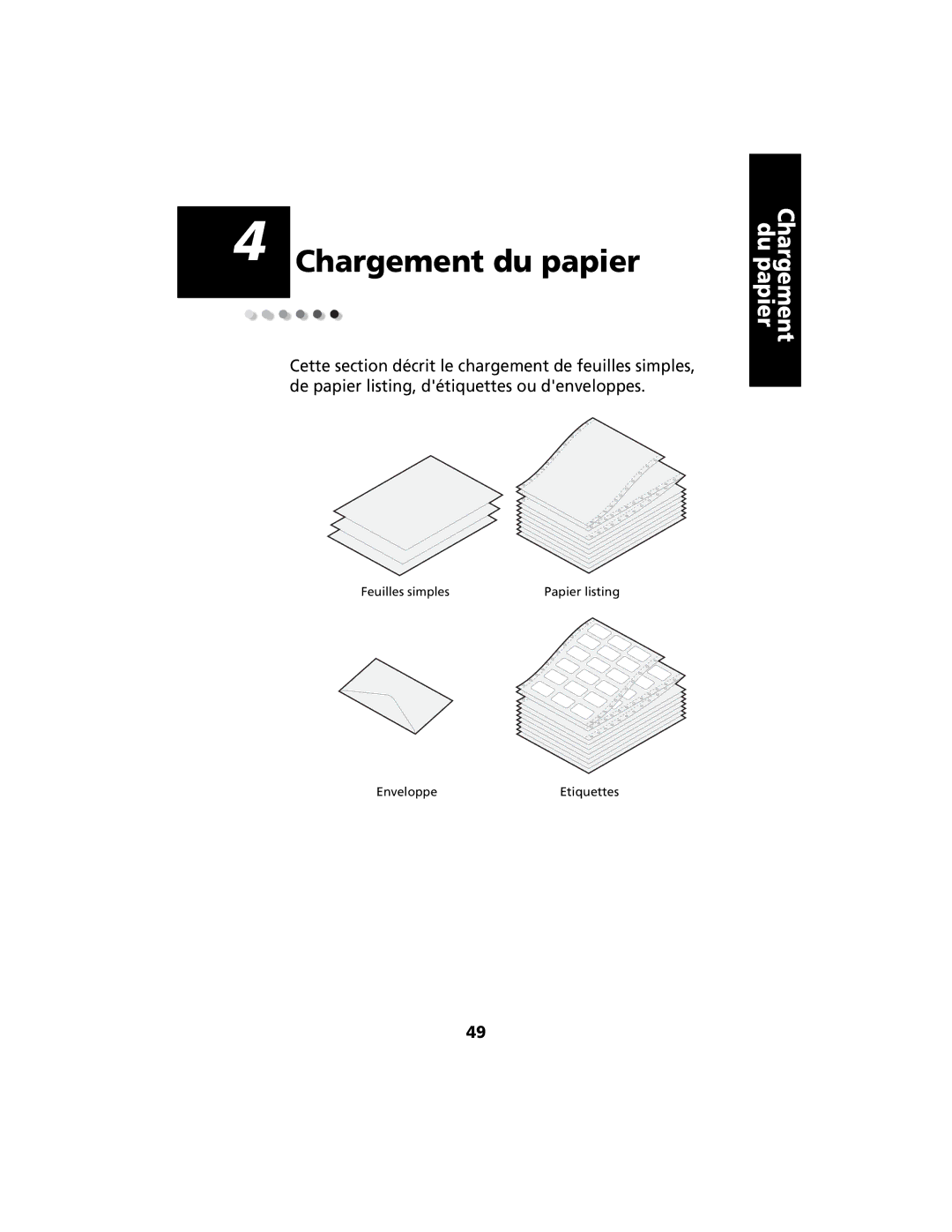 Lexmark 2400 manual Chargement du papier 