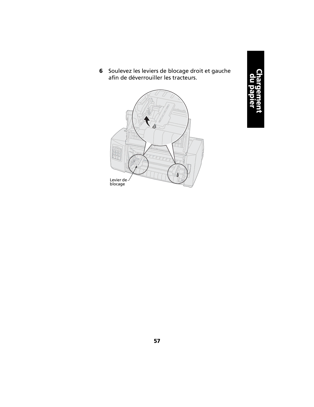 Lexmark 2400 manual Levier de blocage 