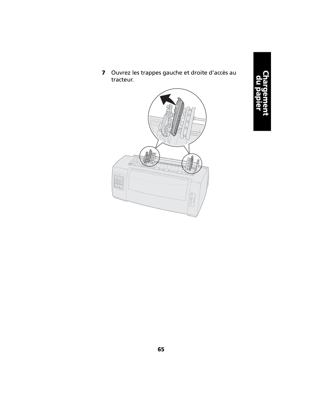 Lexmark 2400 manual Ouvrez les trappes gauche et droite daccès au tracteur 