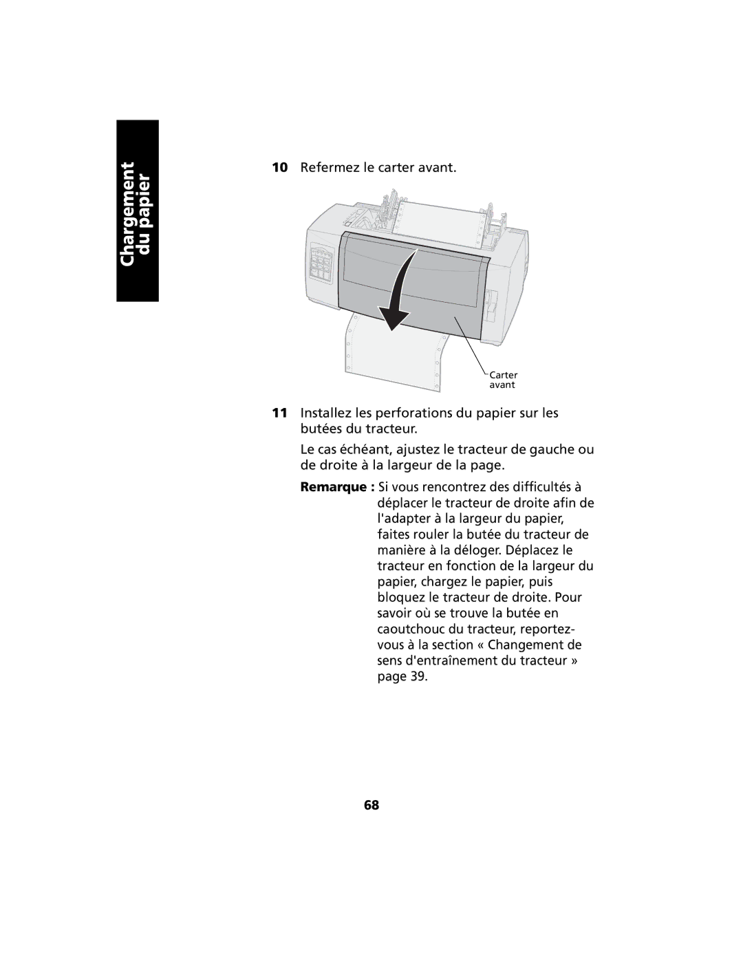 Lexmark 2400 manual Refermez le carter avant 