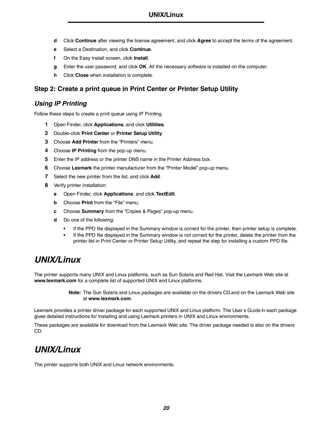 Lexmark 240n manual Using IP Printing 