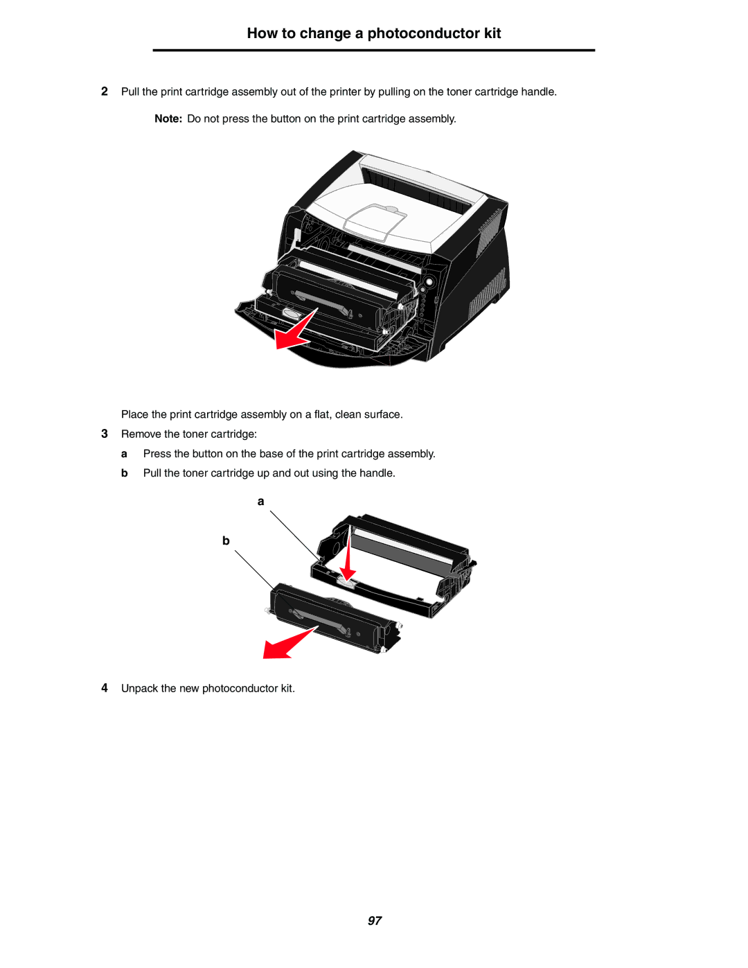 Lexmark 240n manual How to change a photoconductor kit 