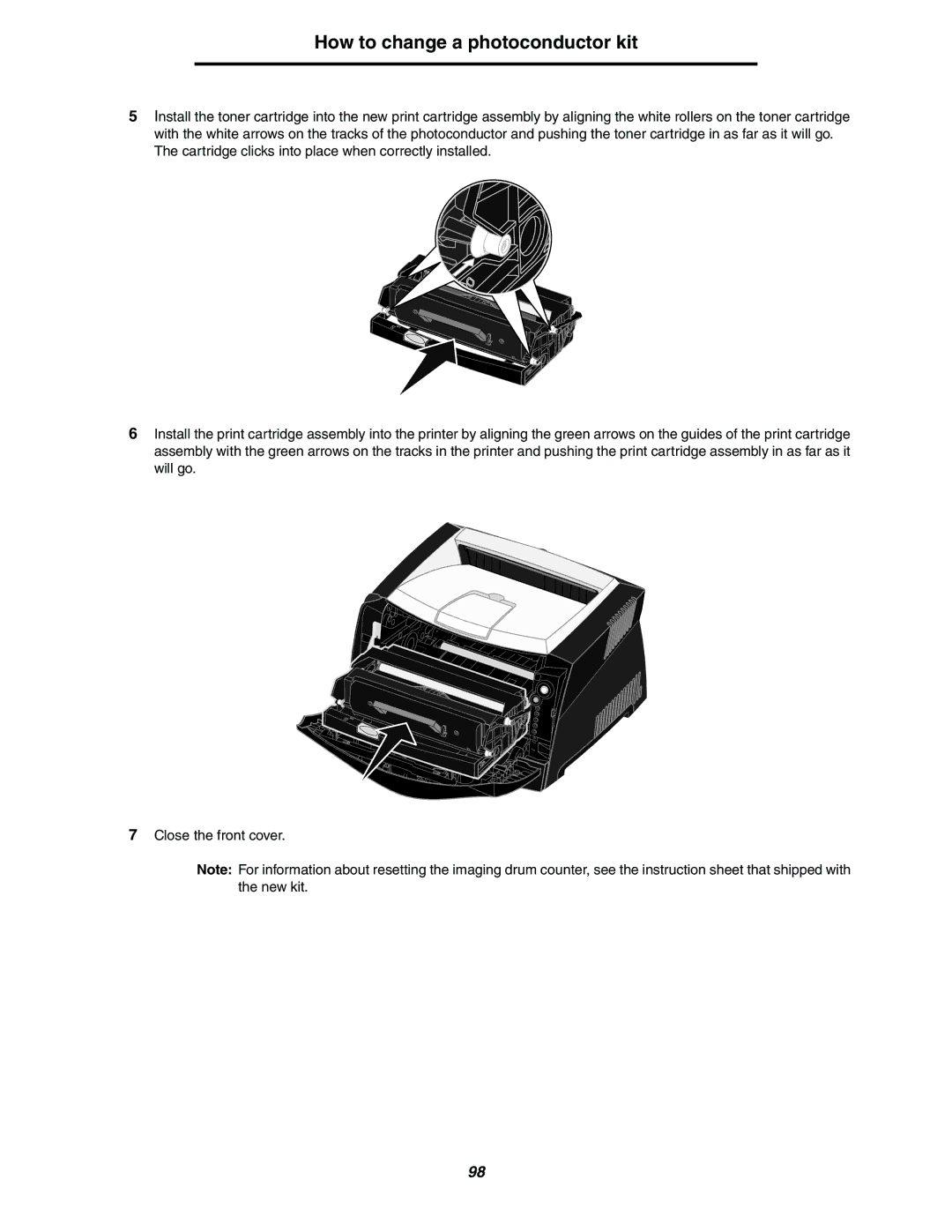 Lexmark 240n manual How to change a photoconductor kit 