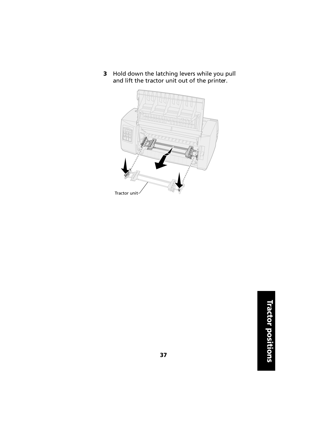 Lexmark 2480 manual Tractor positions, Tractor unit 