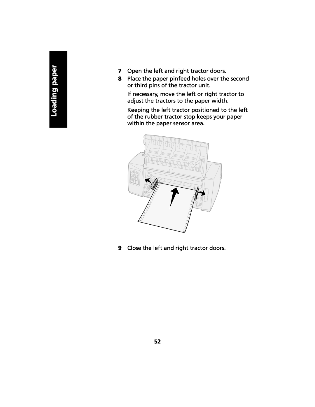 Lexmark 2480 manual Loading paper, Open the left and right tractor doors 