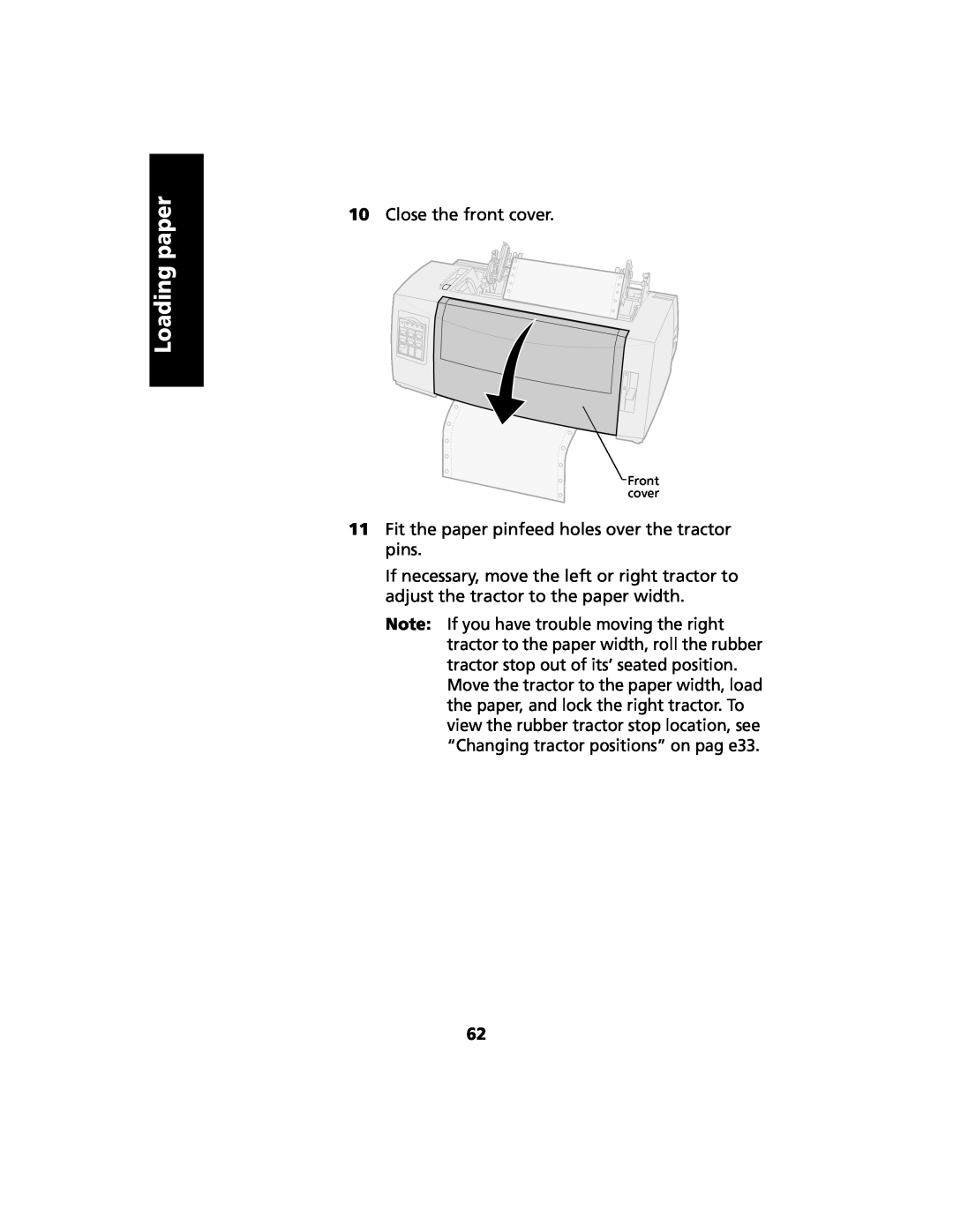 Lexmark 2480 manual Loading paper, Close the front cover 