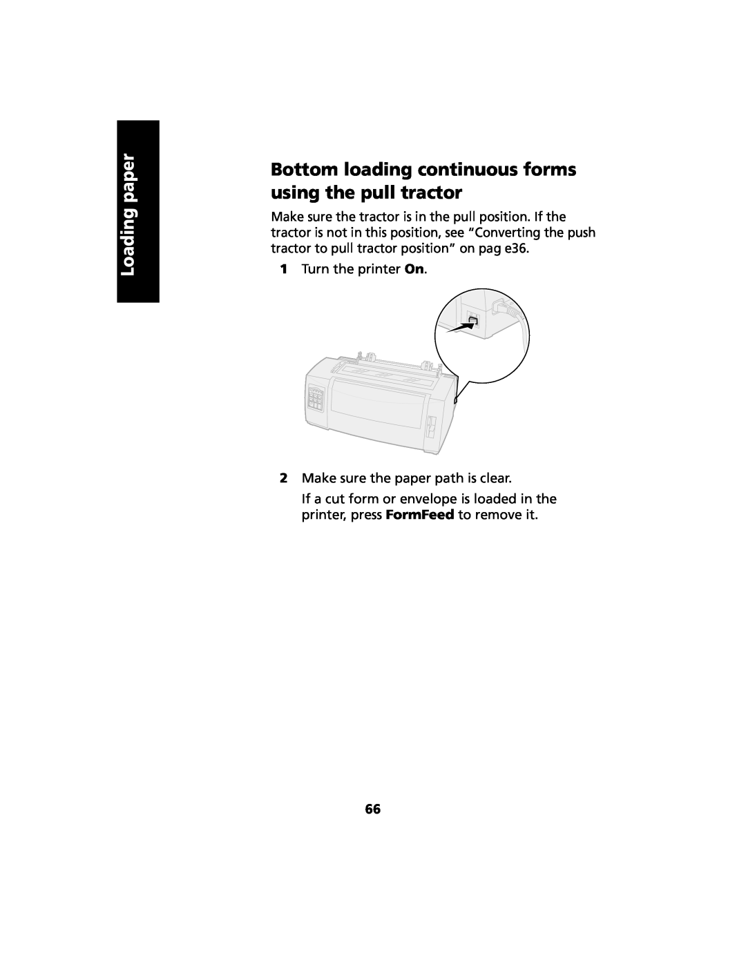 Lexmark 2480 manual Bottom loading continuous forms using the pull tractor, Loading paper 