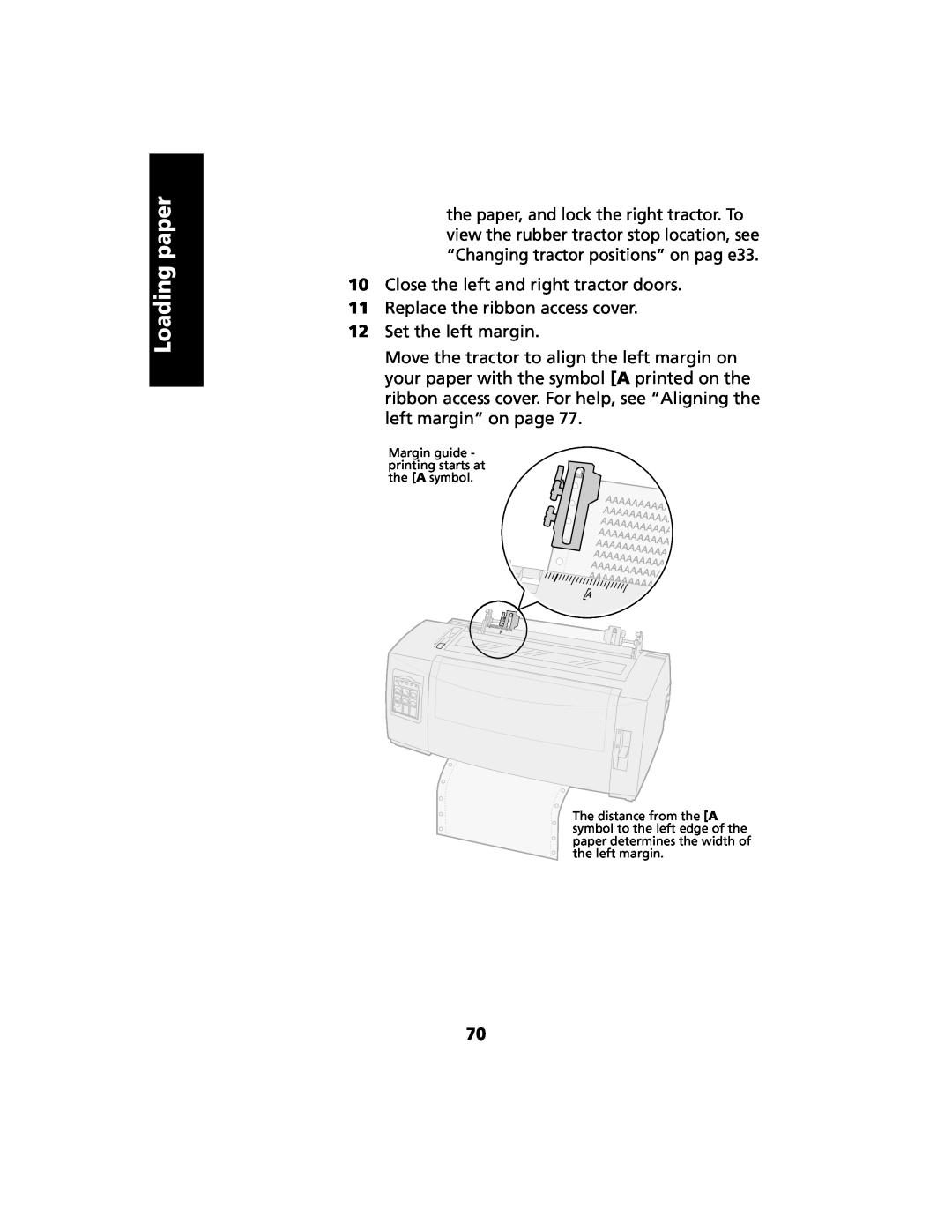 Lexmark 2480 manual Loading paper, Close the left and right tractor doors 