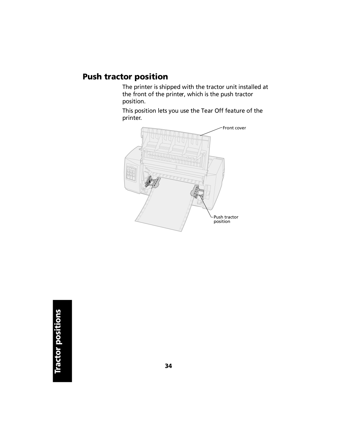 Lexmark 2480 manual Push tractor position 