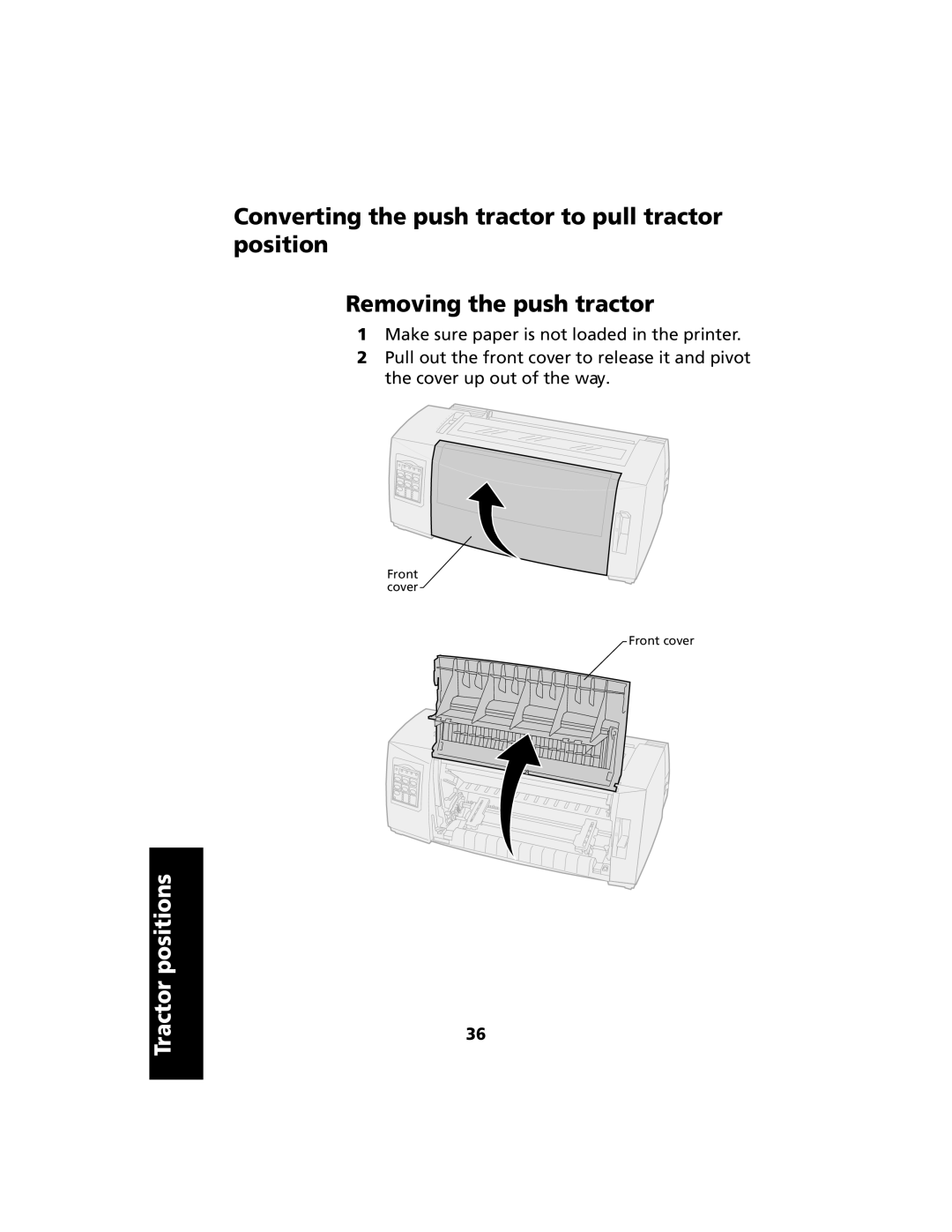 Lexmark 2480 manual Tractor positions 